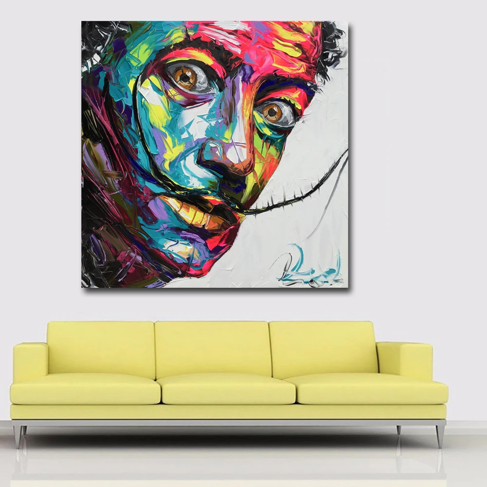 Абстрактное искусство принты Красочные лица &quotСальвадор Дали&quot картина маслом