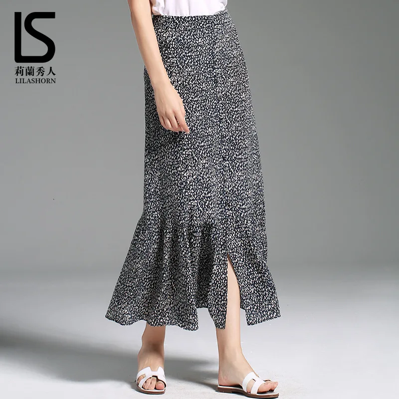 Короткая юбка из 100% натурального шелка летняя до колена новая пляжная шелковая