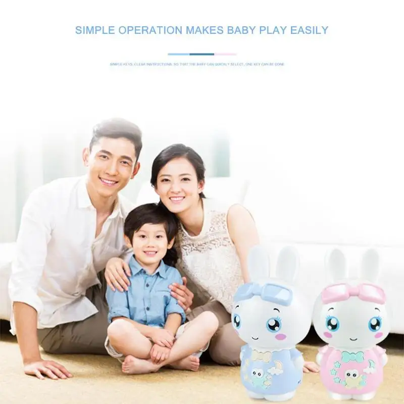 Электрический RC мультфильм кролик игрушка музыка дети обучающая машина забавная