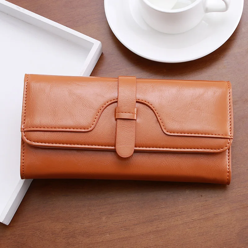 Винтажный женский длинный кошелек для телефона Дамский бумажник из