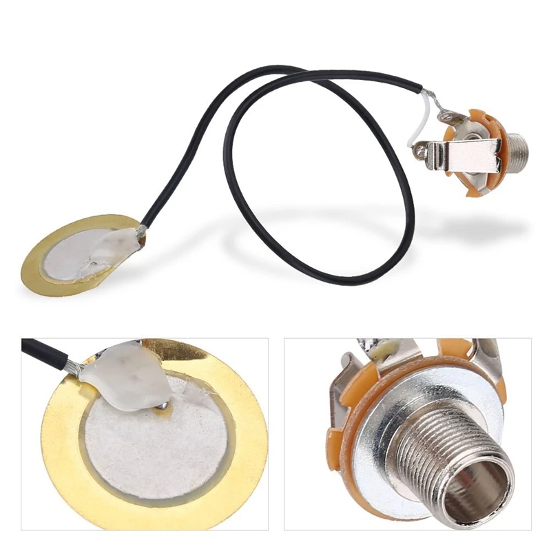 Acoustic Guitar Transducer Pre-Wired Amplifier Piezo Jack Pickup Accessory | Спорт и развлечения