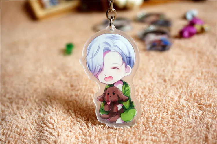 Брелок для ключей 6 шт./партия yuri on ice Аниме Фигурка Katsuki Victor Plisetsky Phichit Крис Косплей