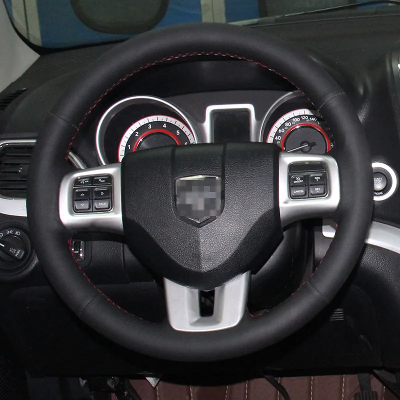 Новинка противоскользящий черный кожаный чехол на руль для Dodge JCUV|steering wheel