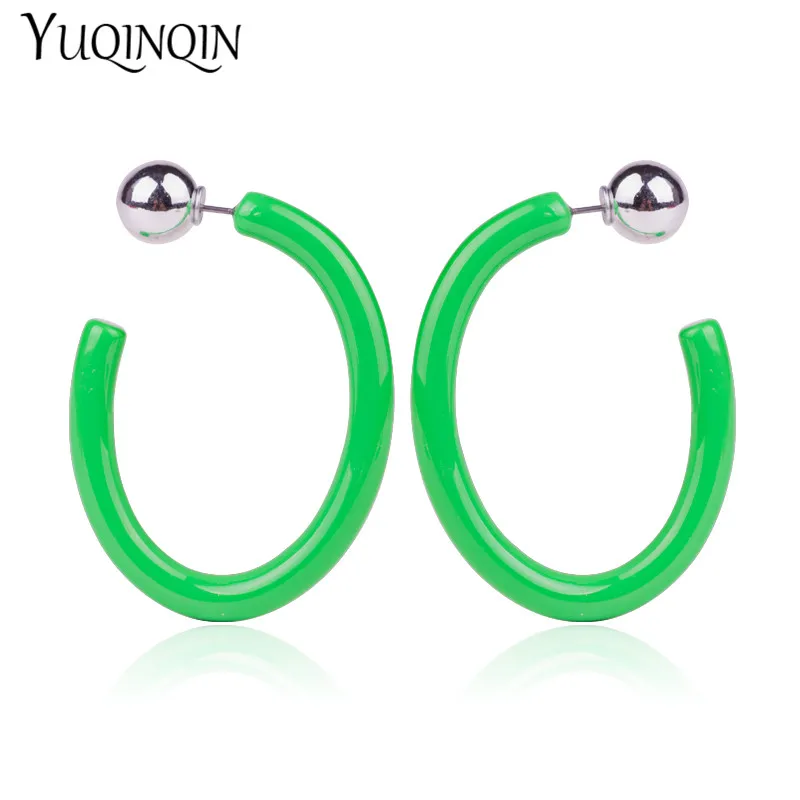 Модные женские серьги из смолы большие геометрические зеленые акриловые для