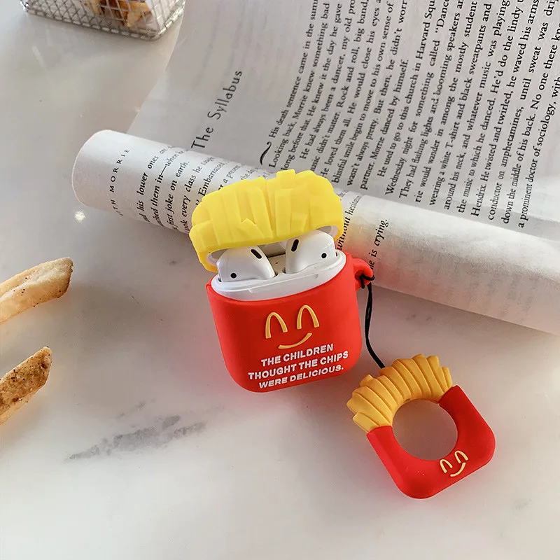 chips Силиконовый чехол для Apple Airpods 1 2 Дейзи Дональд Майк Салли с животным принтом; утепленные защитную крышку чехол для телефона с кольцевым ремешок для Airpod - Цвет: chips