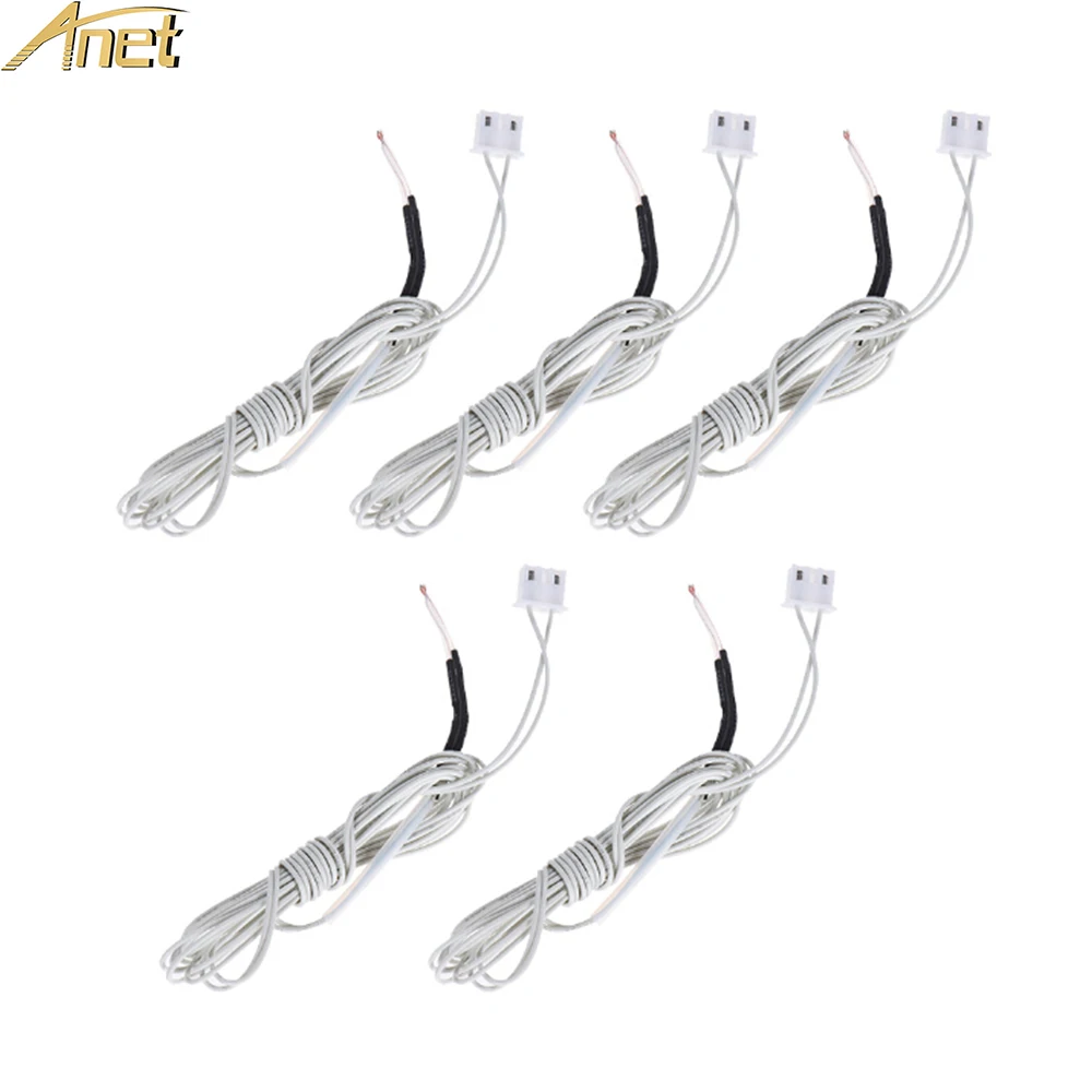 New 5PCS NTC 3950 100K ohm 3 Pins 3D Printer Thermistor Cable For 3D Printer Hot End Induction Temperature