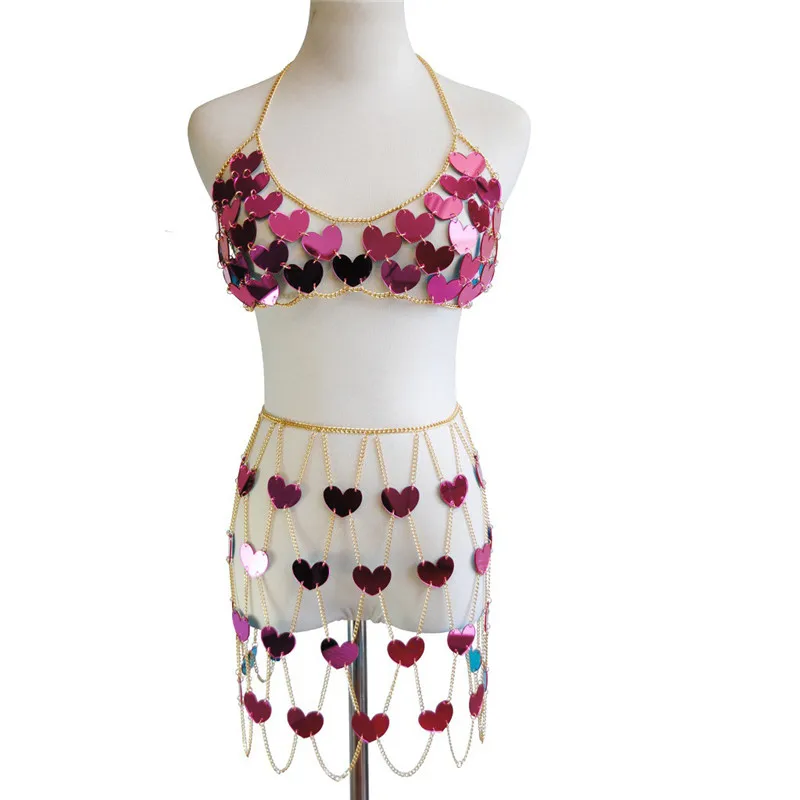 Женский костюм с блестками клетчатый комплект из двух предметов короткий топ без