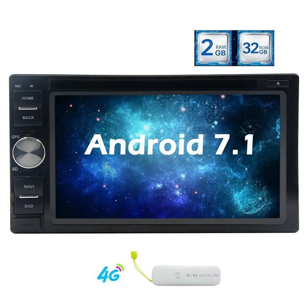 Android 7 1 автомобильный DVD плеер gps навигация 2 DIN Авторадио Bluetooth стерео головное