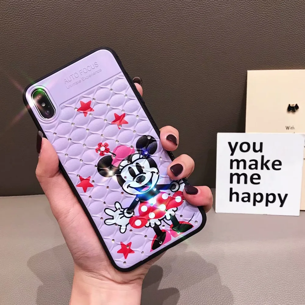 HOKEJ модный алмазный мультяшный чехол для iPhone 6 7 Plus нескользящий X XS Xs Max телефона |
