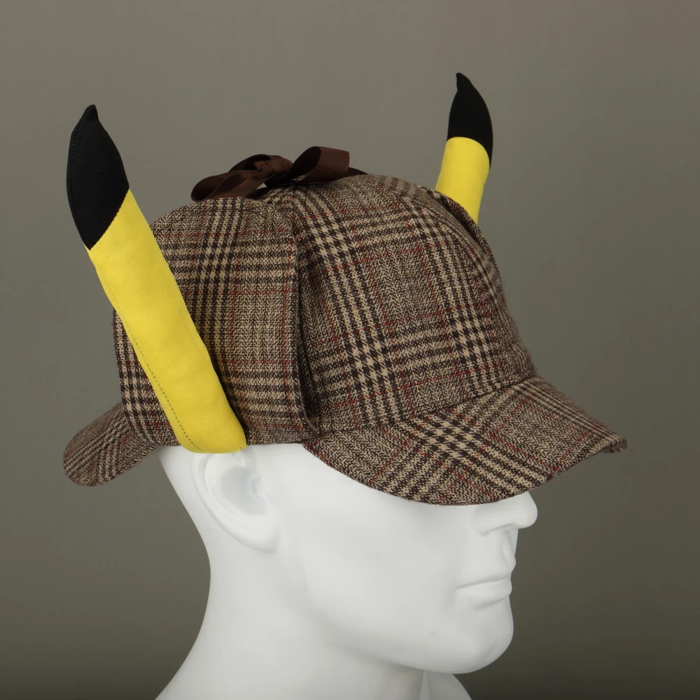 2019 фильм Покемон детектива Пикачу шляпы для косплея милые уши Deerstalker шапки