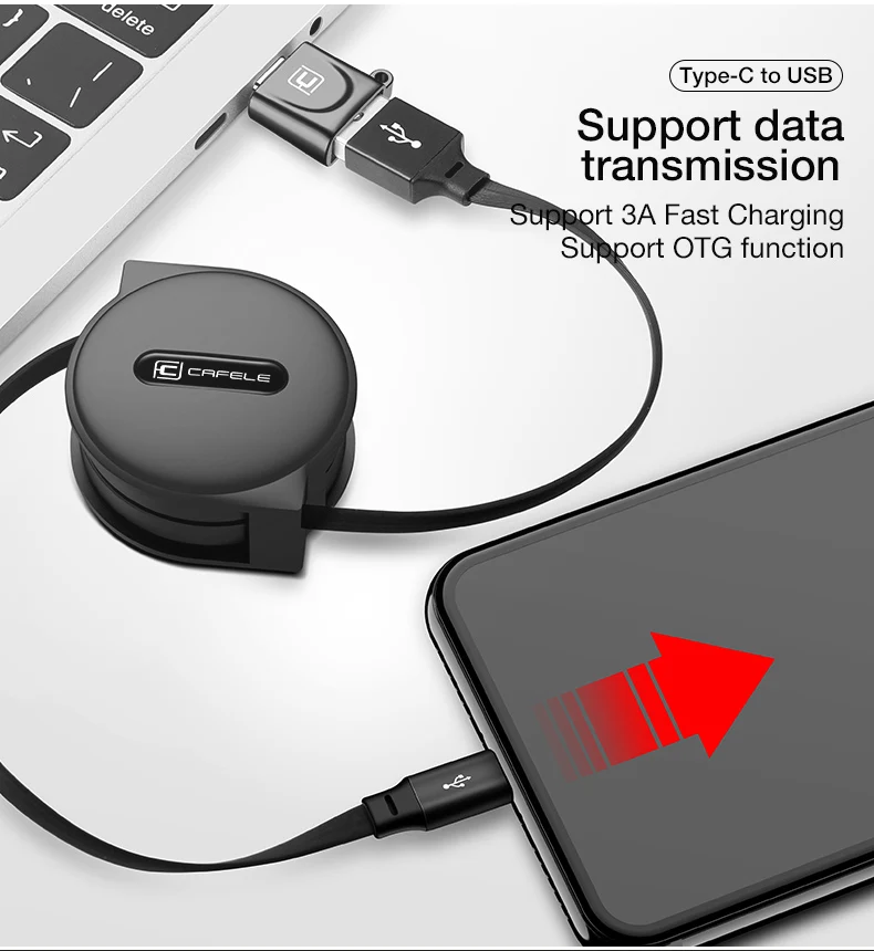 CAFELE USB OTG адаптер usb-type c кабель тип-c к USB тип-c к micro зарядный кабель синхронизации данных для huawei xiaomi samsung