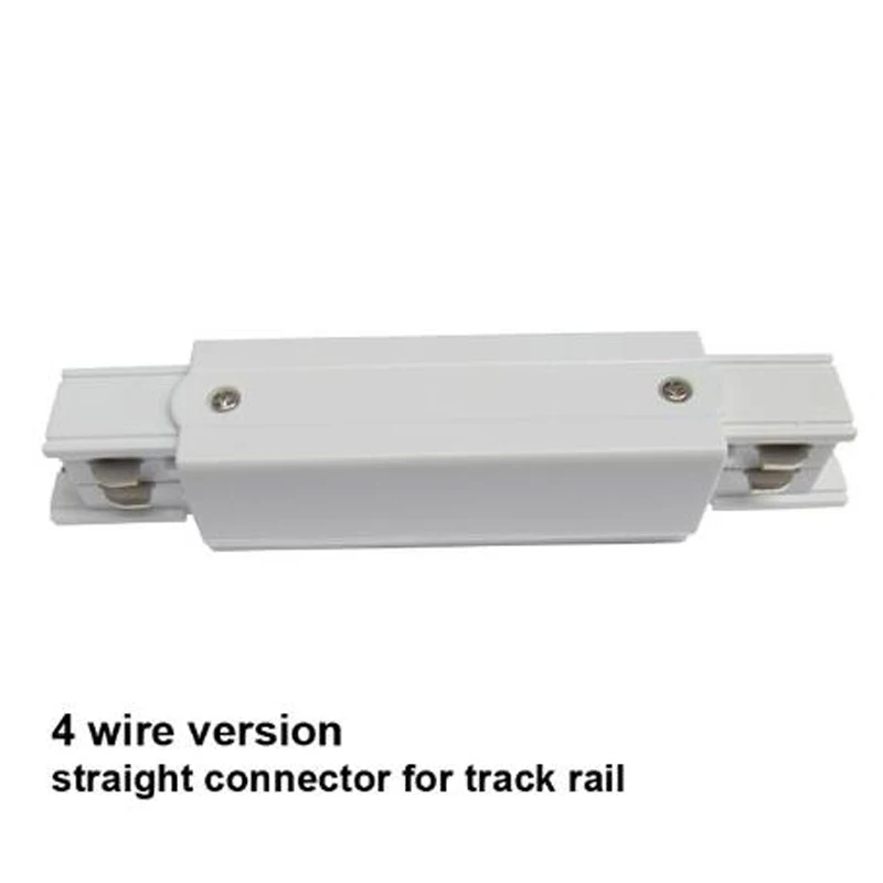 Fanlive 10pcs/lot 3 Phase Circuit Straight Connectors 4 Wire Rail Connector Track System Middle Feed Joiner Lighting |