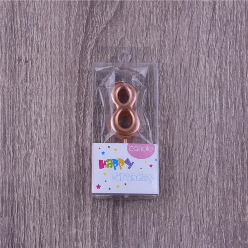 rose gold 8 С днем рождения, цвета розового золота, свечи для торта, Топпер для детей, для девочек и мальчиков, бар, детский душ, товары для свадебной вечеринки, украшение - Цвет: rose gold 8