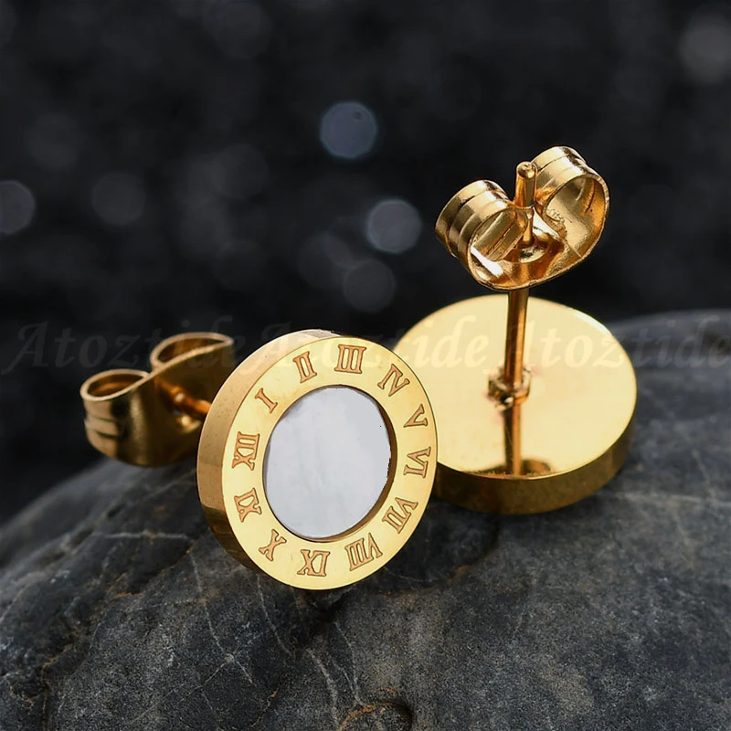 Женские серьги из нержавеющей стали с римскими цифрами | Украшения и аксессуары