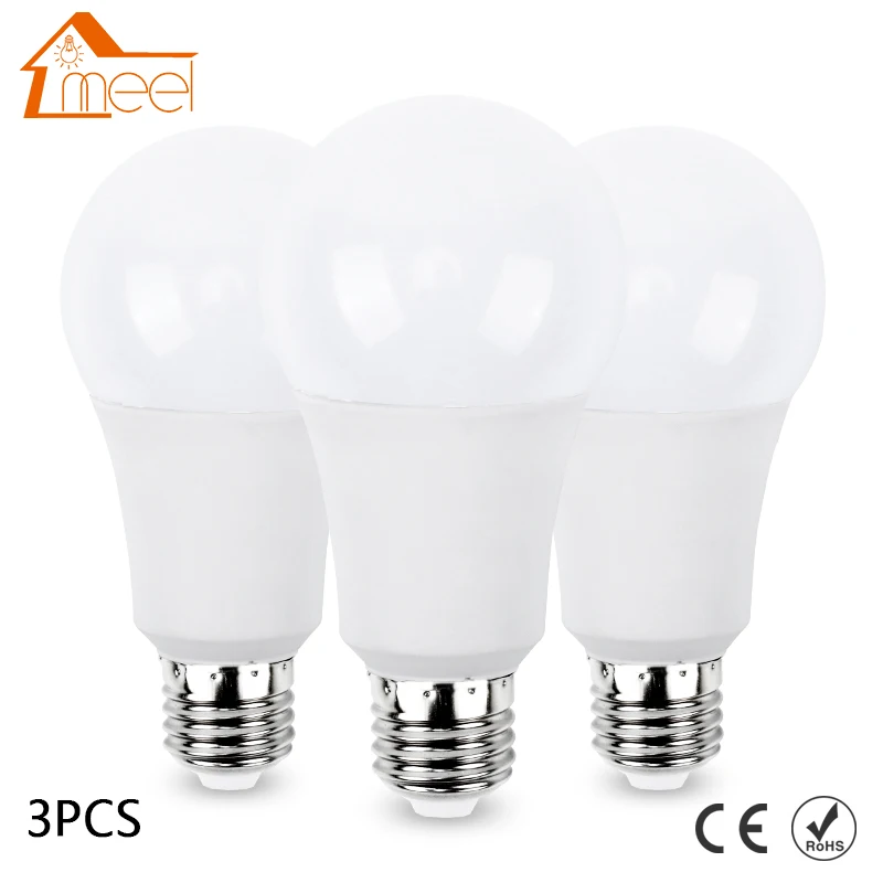 3 шт. Светодиодная лампа E27 Вт 5 7 9 12 15 18 220 в 240 В умная IC LED Bombillas Ampoule Lampada холодный