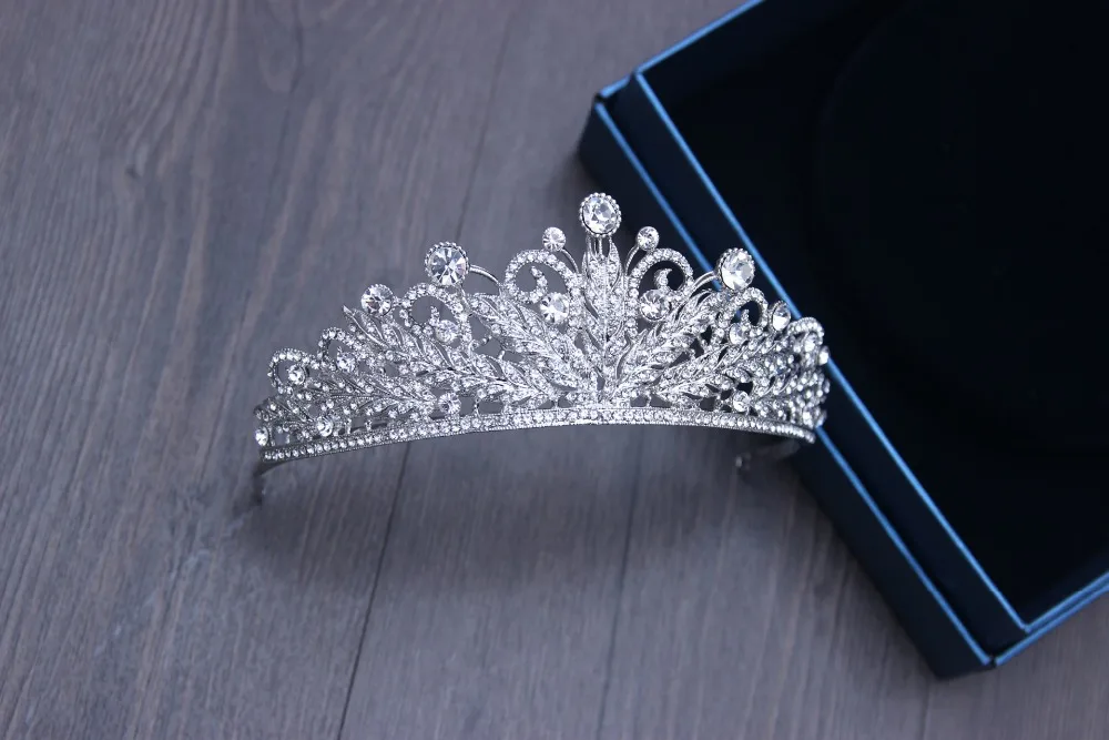 Очаровательная свадебная тиара корона прозрачные кристаллы стразы женская