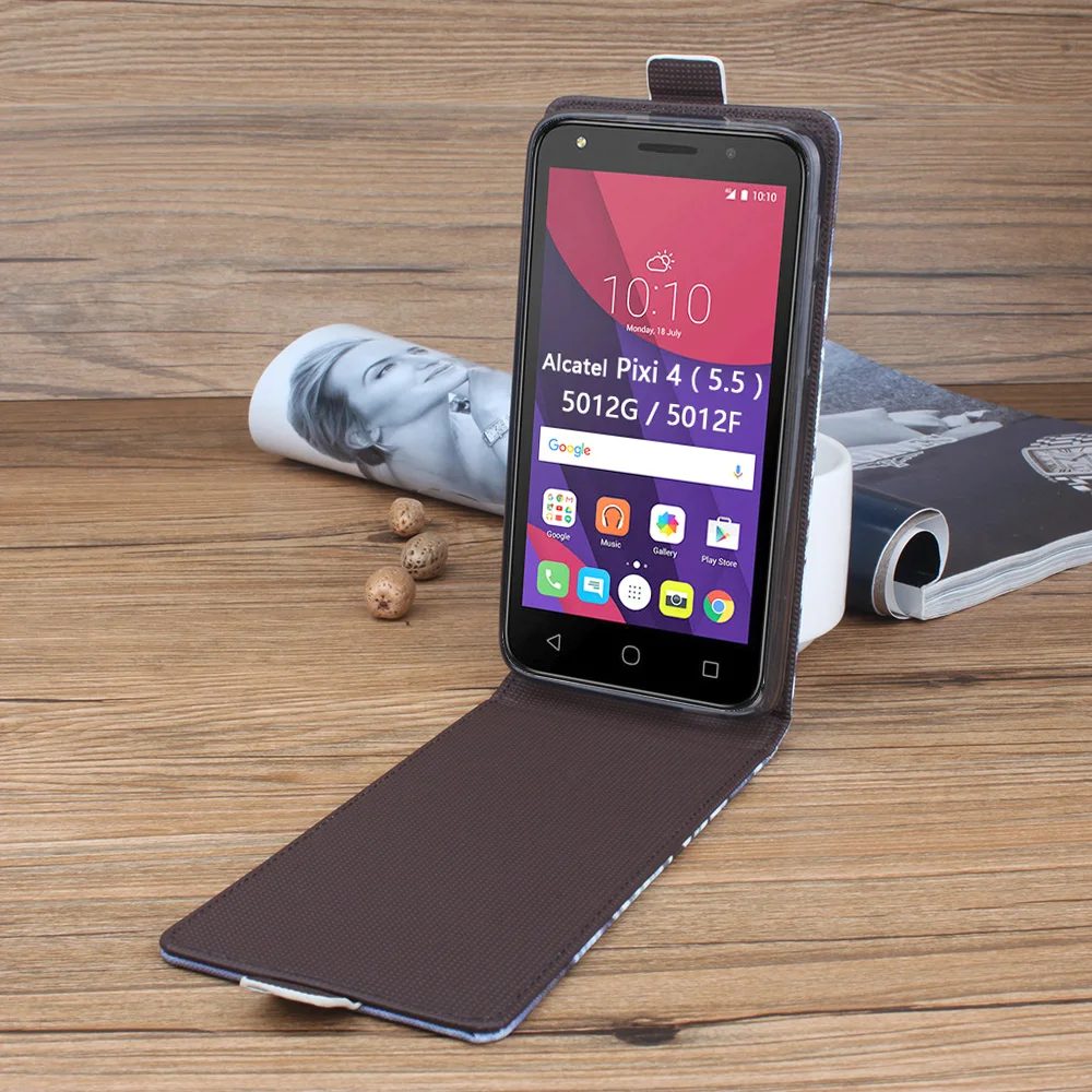 Роспись Вертикальный флип телефон кобура для Alcatel pixi4 5.5 (5012) 5.0 (5045X) shine Lite защитный