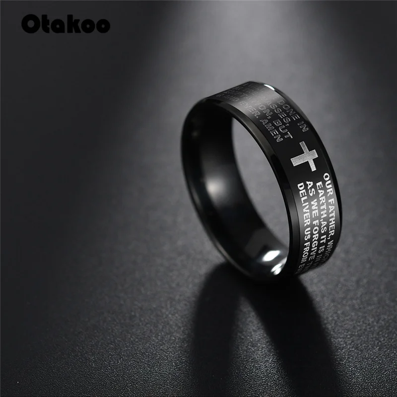 Модное кольцо Otakoo с надписью и текстом из Библии Иисусом для мужчин женщин