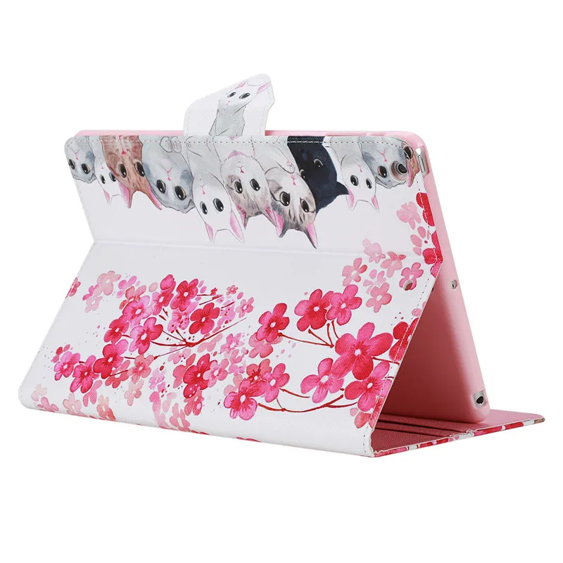 Wekays для Apple Ipad Air Ipad 5 с милым рисунком кота кожи(полиуретан) с откидной крышкой с функцией подставки чехол для IPad Air IPad 5 IPad5 9," Чехол для планшета