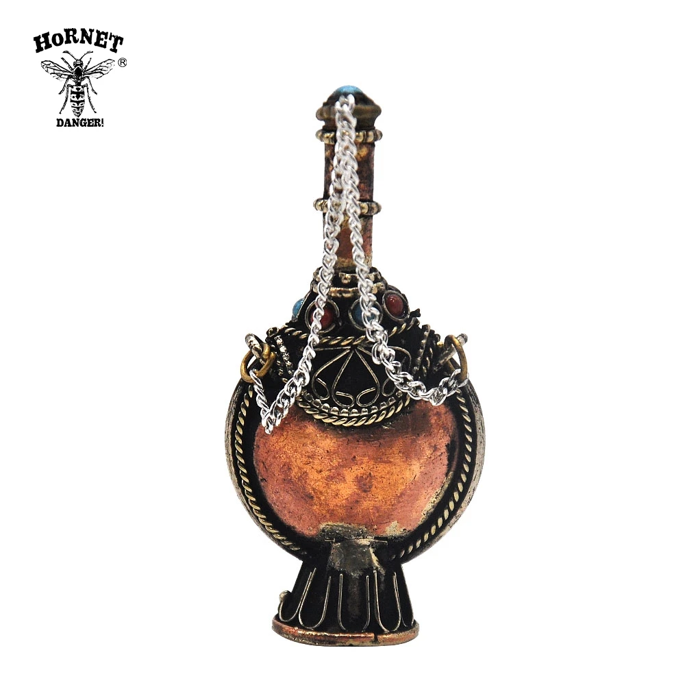 HORNET Винтаж Тибетский табак бутылочки Непал ручной работы кулон 56 мм Большой