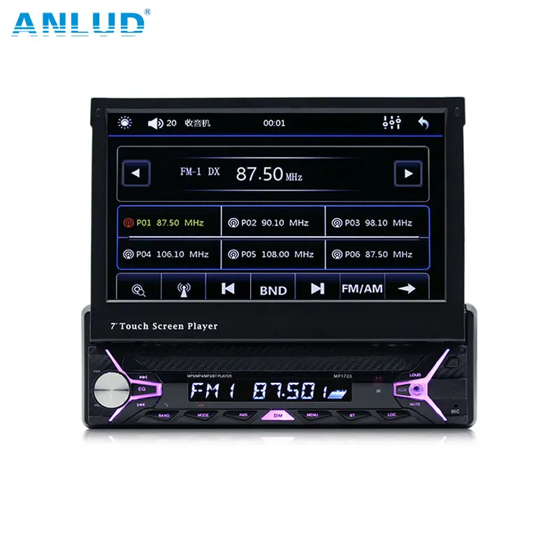 ANLUD Bluetooth Автомобильный Монитор складной 7 дюймовый сенсорный ЖК экран 2DIN 4CH 60 Вт MP5