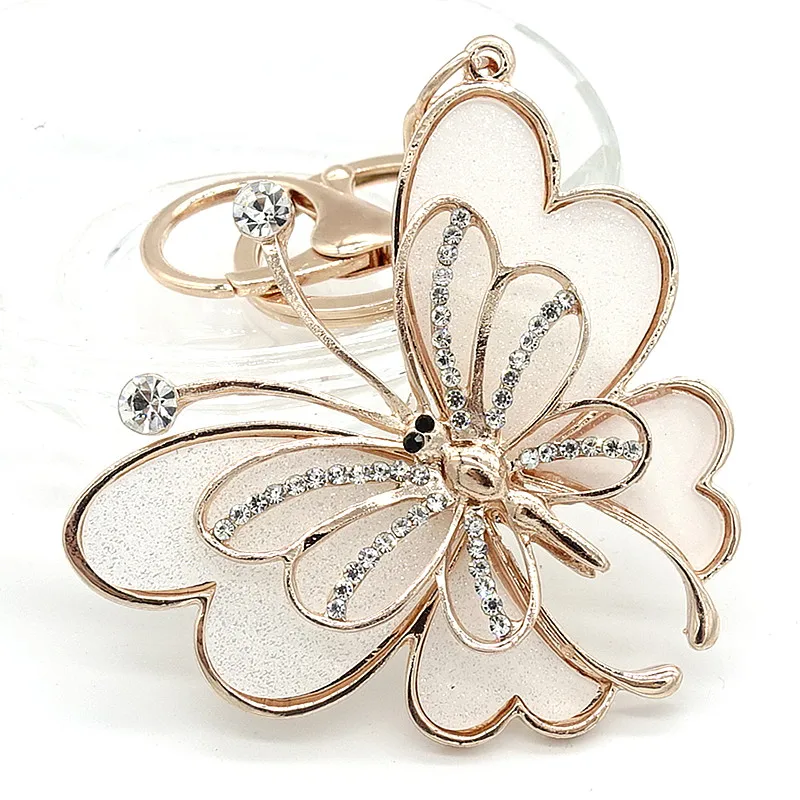 Брелок для ключей сумка кошелек Стразы брелок из фианита бабочка G270|keyring