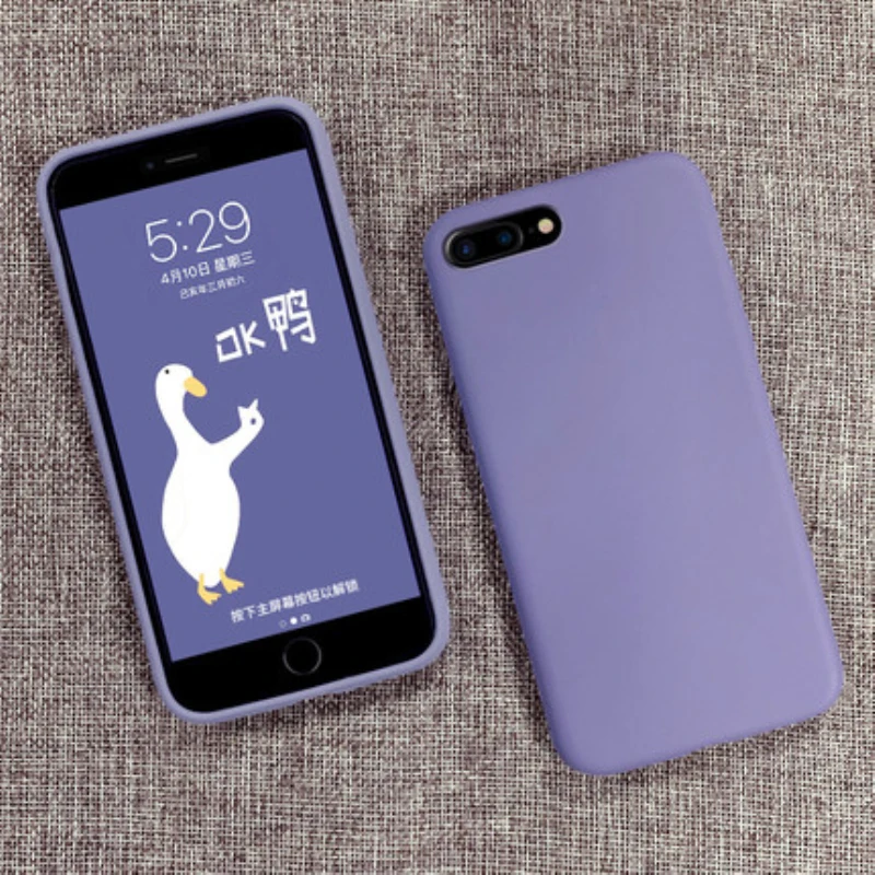 Твердый цветной жидкий силиконовый резиновый чехол для телефона iPhone 7 8 Plus Apple X XS