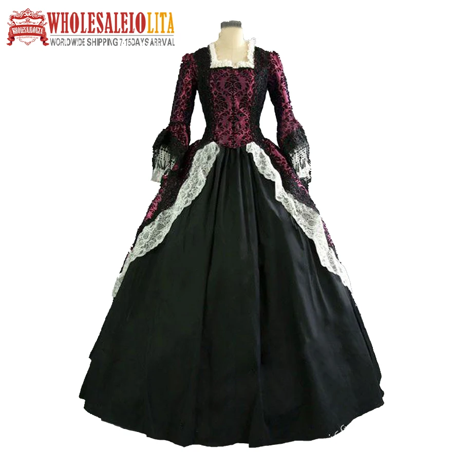 Винтажные костюмы 1860 s бальное платье для гражданских войн Southern Belle/готическое
