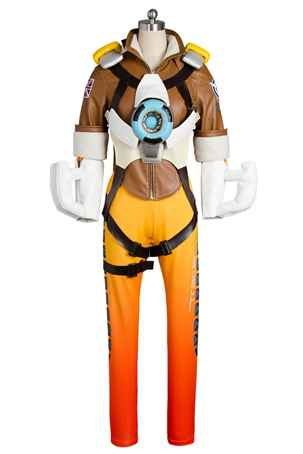 Игры OW Косплэй Tracer Лена костюм Oxton Солдат 76 полный комплект униформы Хэллоуин