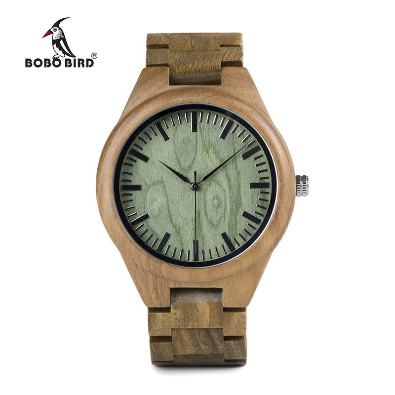BOBO BIRD WG19 мужские роскошные брендовые зеленые часы из сандалового дерева