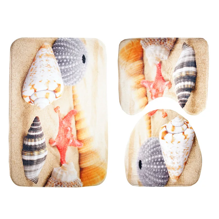 

3Pcs Set Of Rug For The Bathroom And Toilet Washable Pedestal Rug Lid Toilet Cover Bath Mat Non-slip Floor Mats Shower Carpets