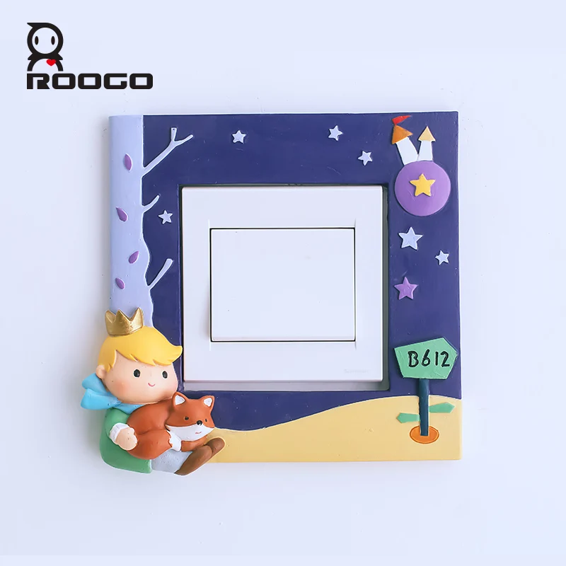 ROOGO 3D Переключатель стикер Маленький принц наклейки на стену для детской комнаты