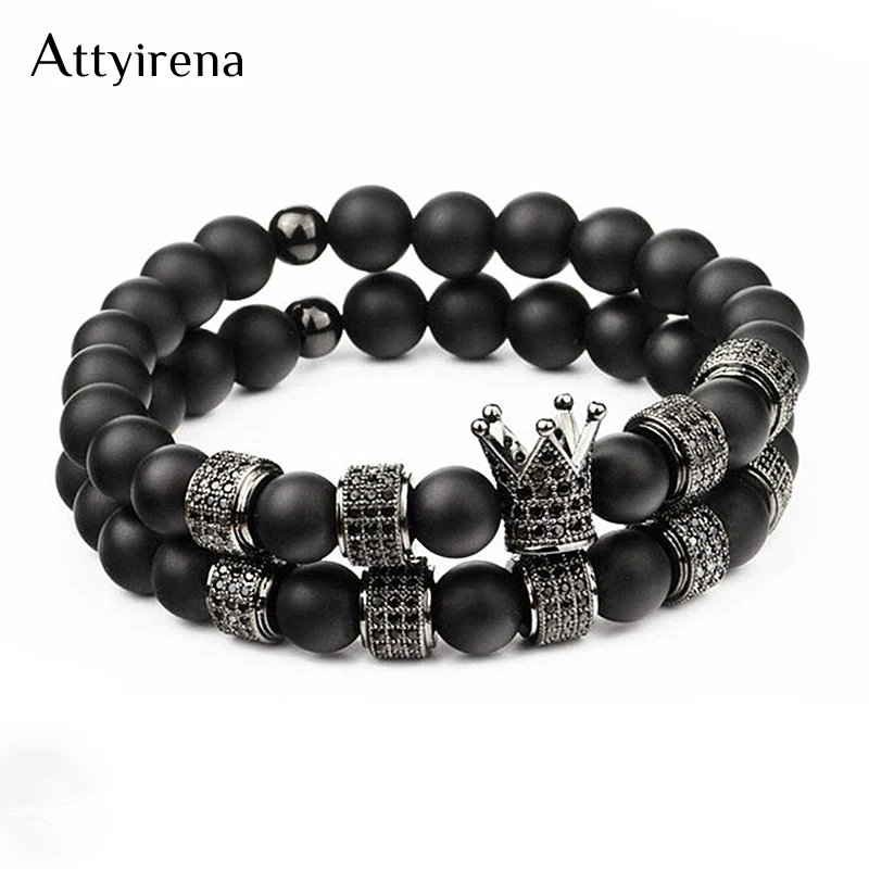 ATTYIRENA микро инкрустация циркония круглая Стопорная Мужская Корона
