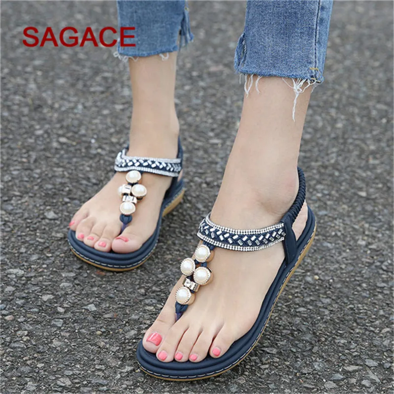 Женская обувь в богемном стиле SAGACE плетеные сандалии на плоской подошве с