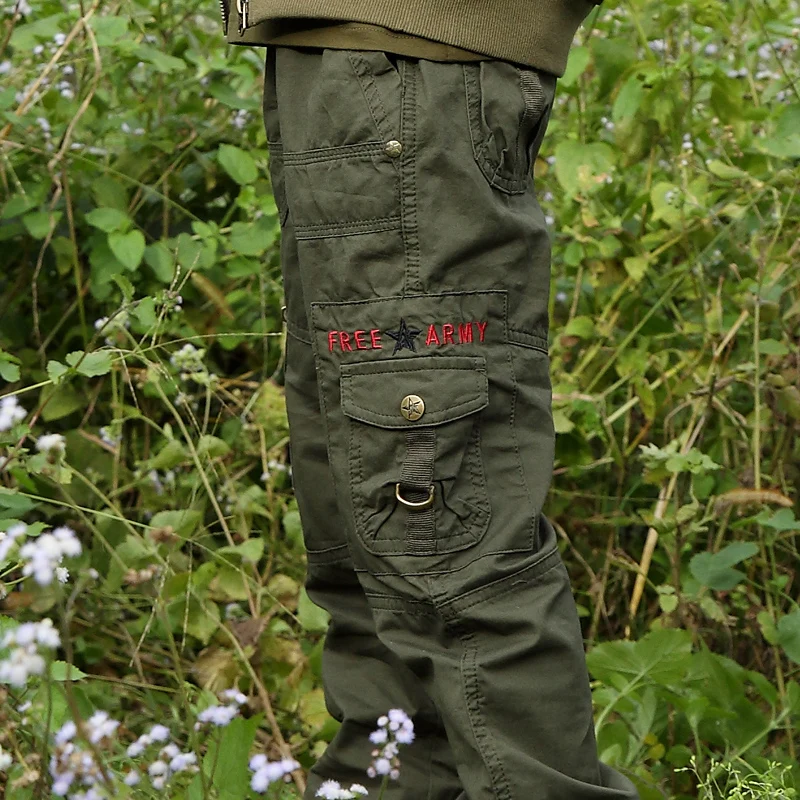 Брендовые осенние хлопковые брюки уличные карго для мальчиков длинные с