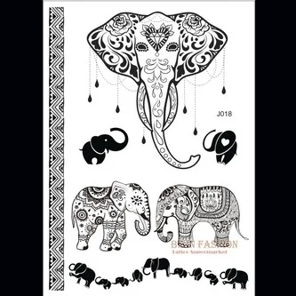J18B 1 шт., черный кружевной хна, Набор татуировок, блестящие арабские индийские мандала, цветок сливы, Бабочка, для свадьбы, для невесты, боди, живопись, Ручная Рука, для девушек - Цвет: J18B