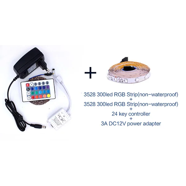 SMD RGB Светодиодная лента светильник 5050 2835 10 м 5 м светодиодный светильник rgb светодиодный s Лента Диодная лента гибкий контроллер DC 12 В адаптер Комплект - Испускаемый цвет: 10M 2835 RGB Strip