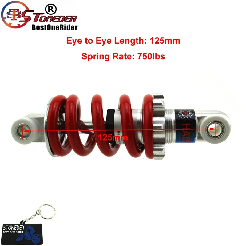 STONEDER 125 мм 750lbs амортизатор подвески для 2 такта 33cc 43cc 47cc 49cc Minimoto дети ATV Quad карманный велосипед Go ped самокат
