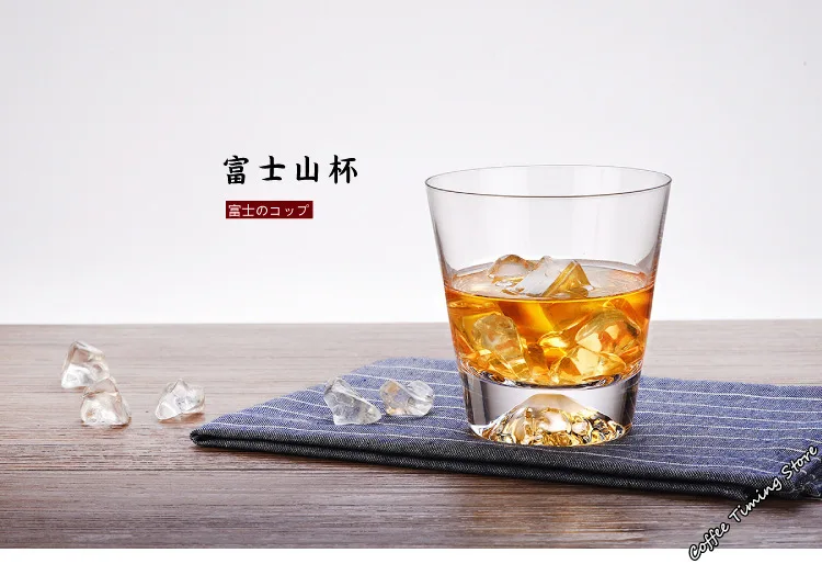 Mount Fuji Japan Competitive Crystal Glass Transparent Snow Mountain Originality Thick Soles Foreign Wine Brandy Liquor Cup Mug