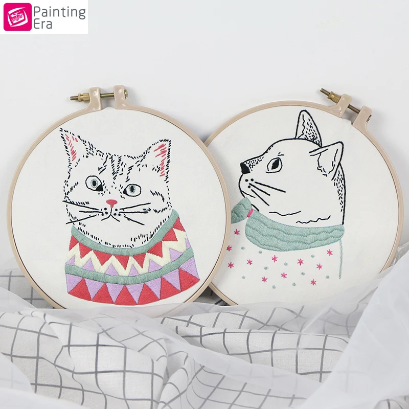 Эпоха Свадебный декор вышивка животных с бамбуковые обручи ручной работы DIY