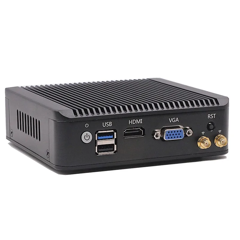 Безвентиляторный промышленный мини ПК с процессором Atom J1900 2G/4G/8G RAM EMMC/SSD/HDD опция 4 *