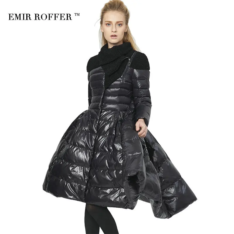 Фото EMIR ROFFER 2018 новинка модный зимний итальянский женский пуховик куртка юбка длинное EMIR ROFFER 2018 новинка модный зимний итальянский женский пуховик куртка юбка длинное