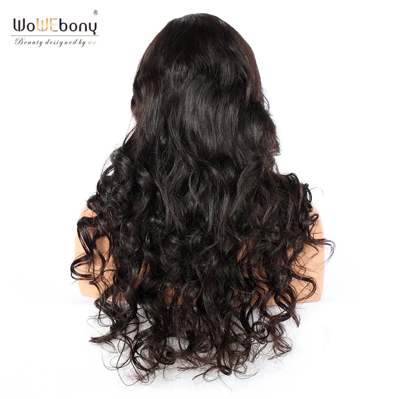Волнистые бесклеевые полные парики человеческих волос шнурка бразильские