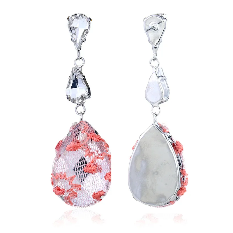 Женские серьги-капельки Swarovski 1 пара кружевных сережек с кристаллами