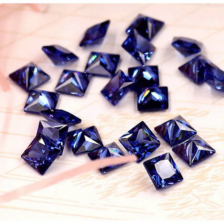 Royal Blue 9 Цвета 6 мм/8 мм искусственный Цветной Циркон Кристалл площади Форма клей на горный хрусталь бисер DIY Телефон Аксессуары одежда поставки - Цвет: Royal Blue