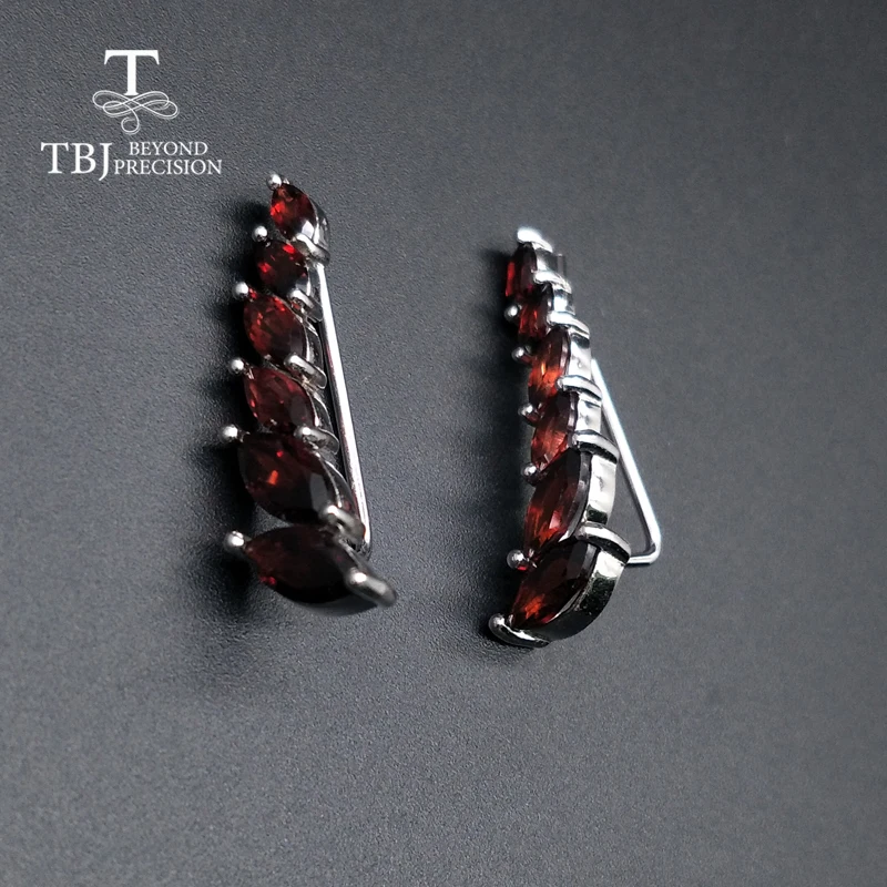 Женские серьги с гранатом TBJ ювелирные украшения из стерлингового серебра 925
