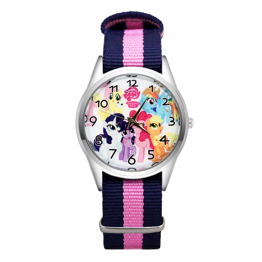 

Fashion Cartoon Unicorn horse style Watches Women's Girls Students Boy's Children Nylon Strap Quartz Wrist Watch Clcok JC61