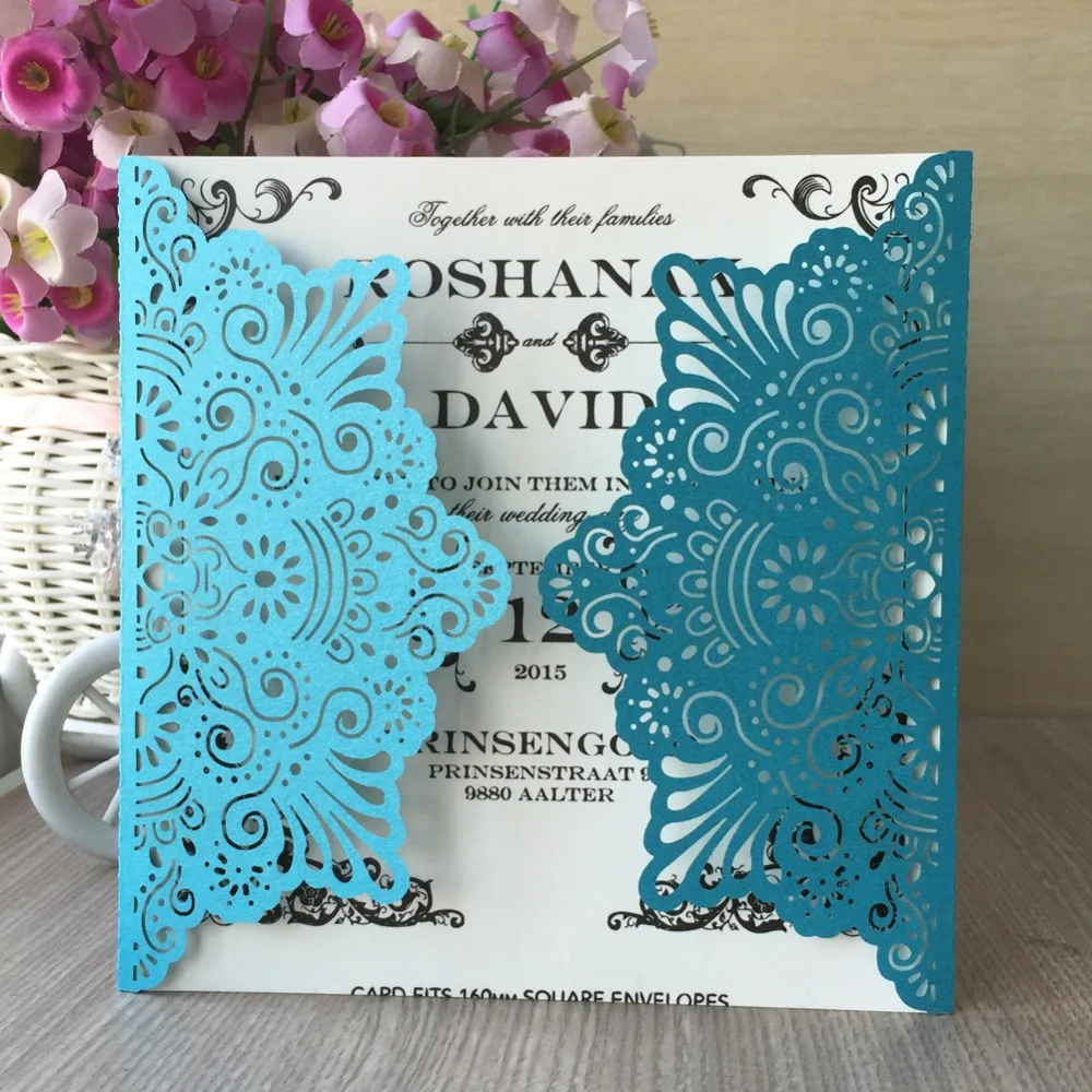 Новинка свадебные пригласительные открытки с лазерной резкой морского пляжа и