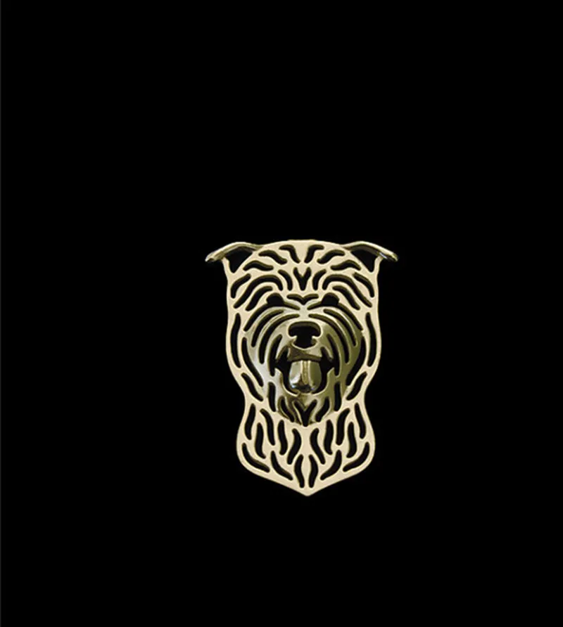 Женская и мужская брошка с отворотом Glen of Imaal Terrier трендовая Золотая серебряная