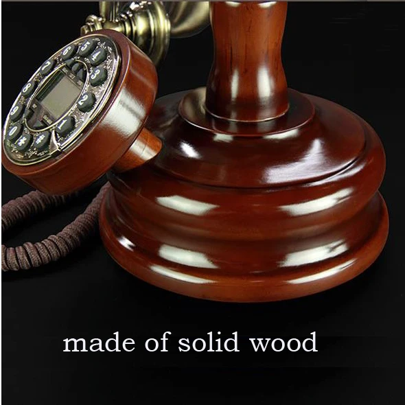 Стационарный телефон из массива дерева старинный для гостиной стационарный